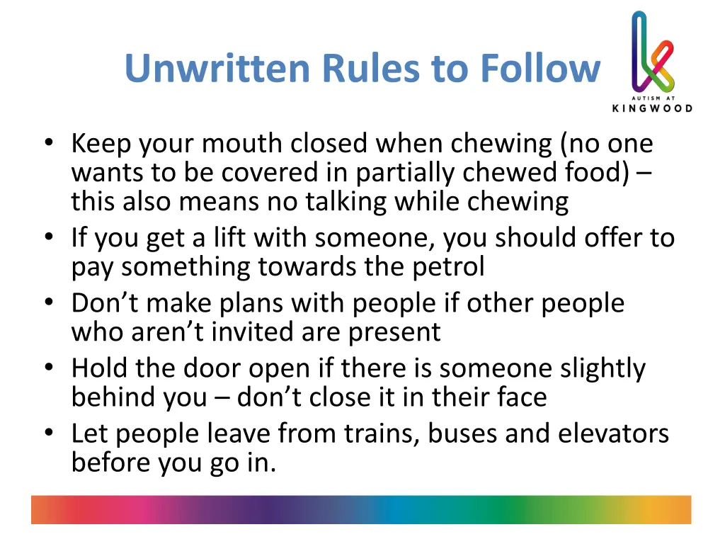 unwritten rules to follow 1