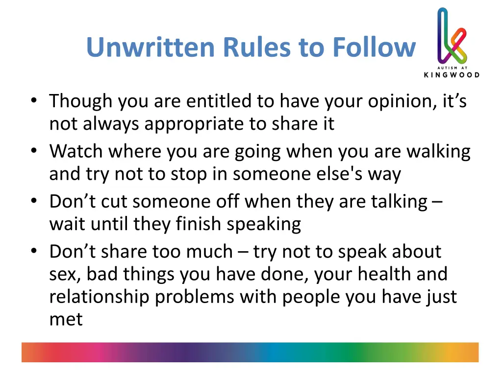 unwritten rules to follow 2