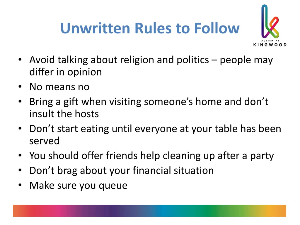 unwritten rules to follow 4