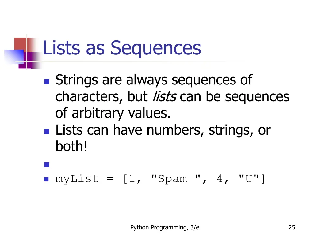 lists as sequences 1