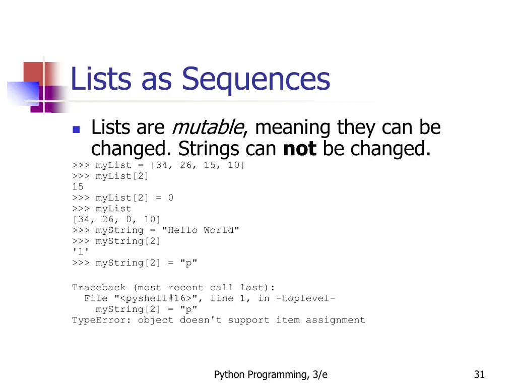 lists as sequences 7