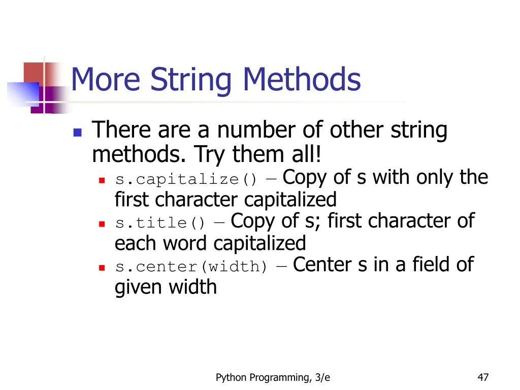 more string methods