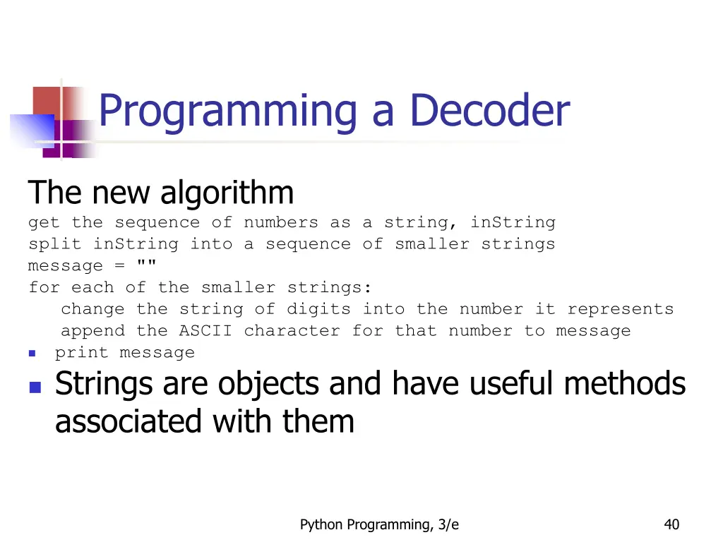 programming a decoder 3