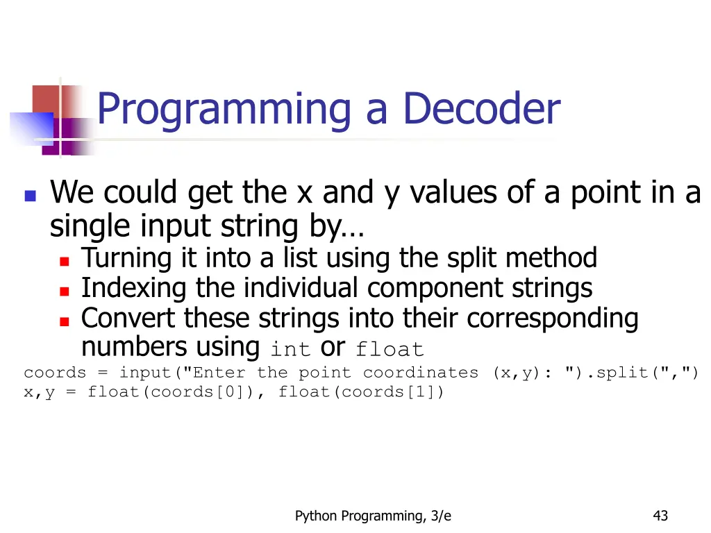 programming a decoder 6