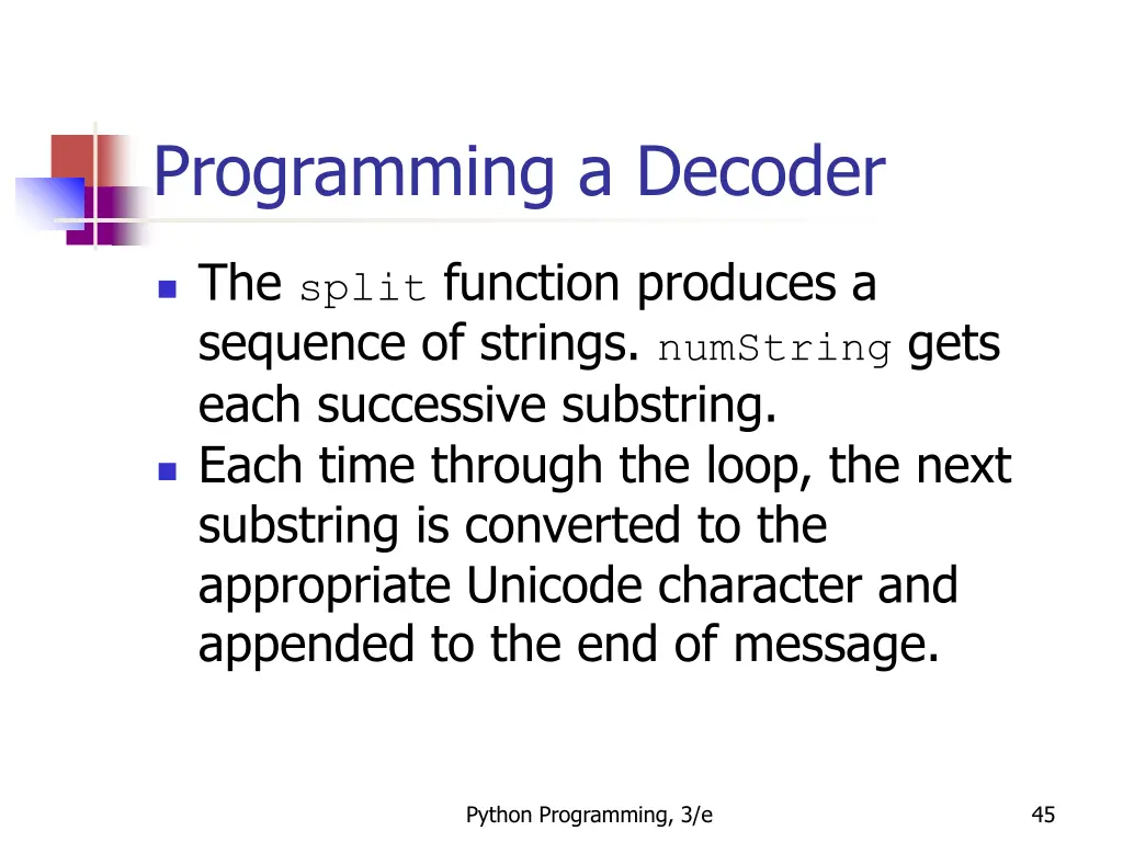 programming a decoder 8