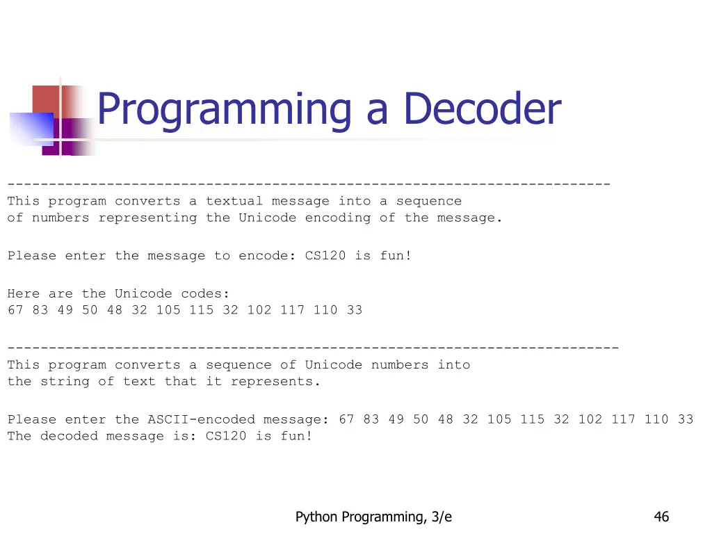 programming a decoder 9