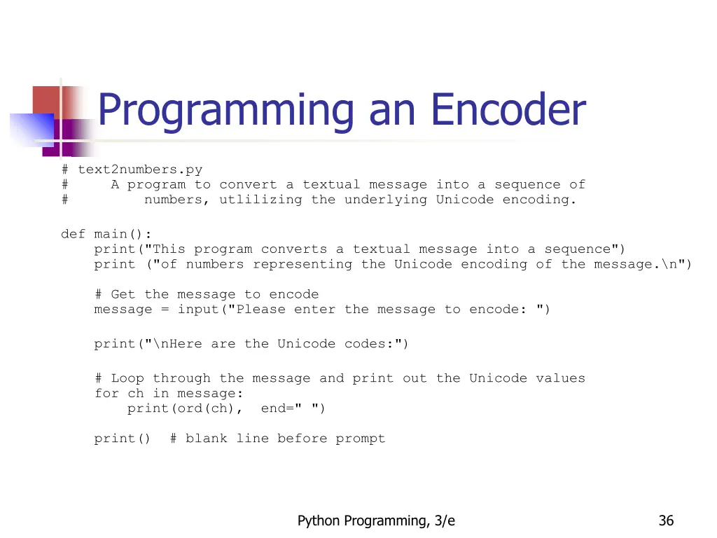 programming an encoder 1