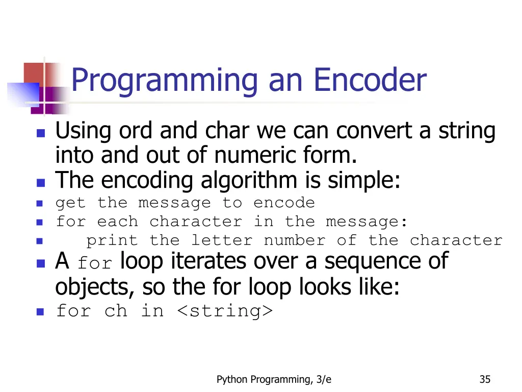 programming an encoder