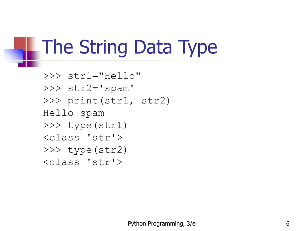 the string data type 1