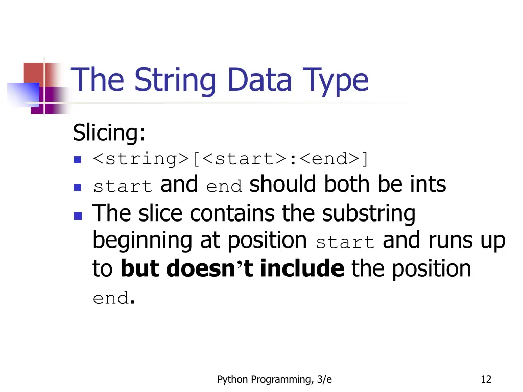 the string data type 7