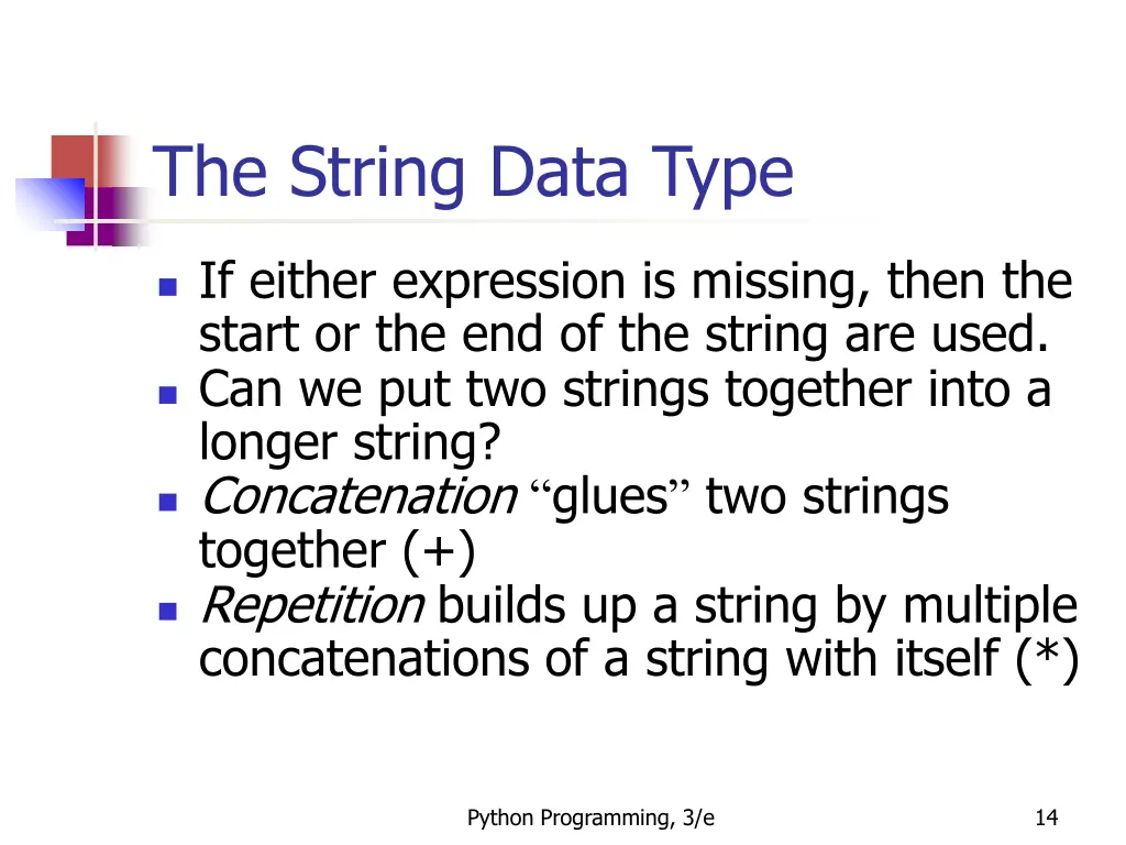 the string data type 9