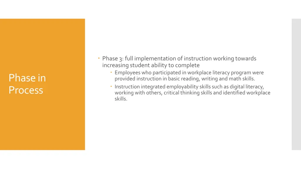 phase 3 full implementation of instruction