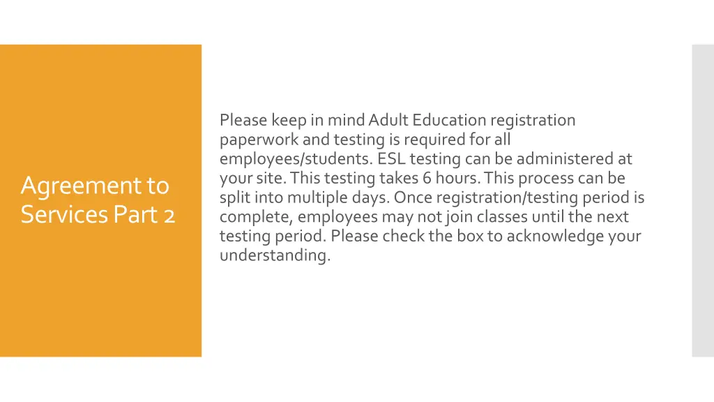 please keep in mind adult education registration