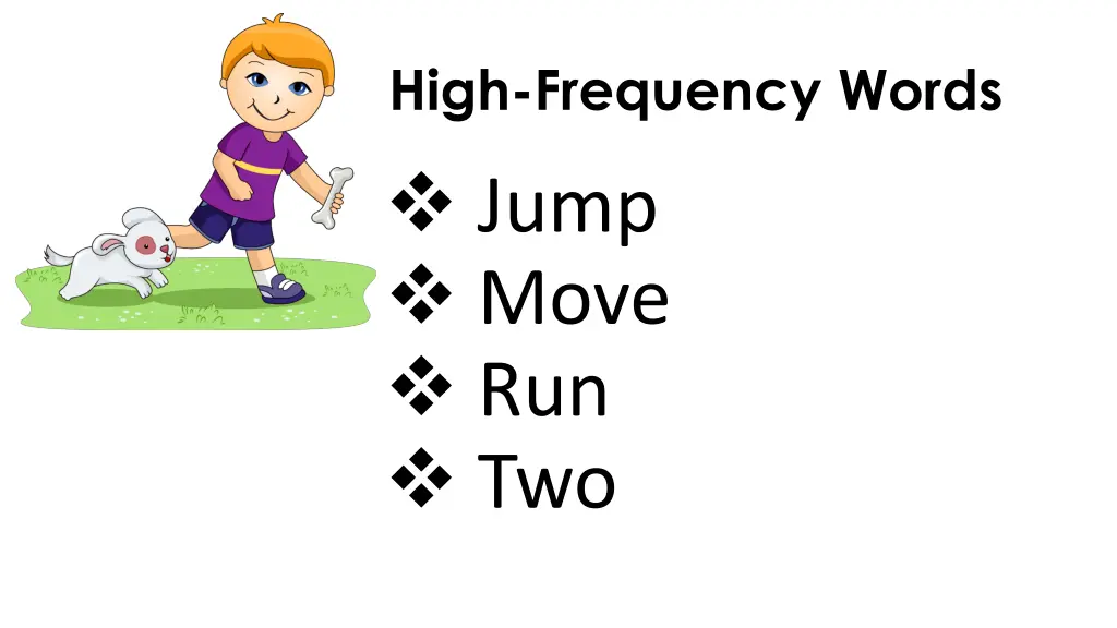 high frequency words jump move run two