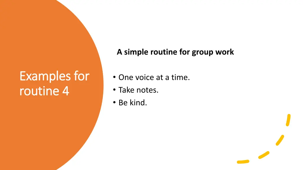 a simple routine for group work