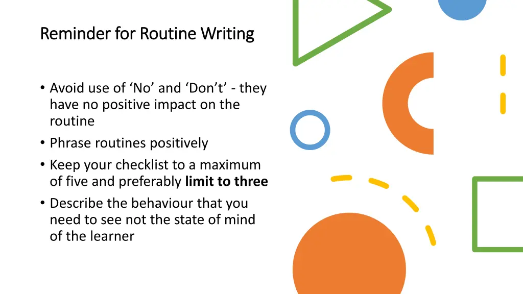 reminder for routine writing reminder for routine