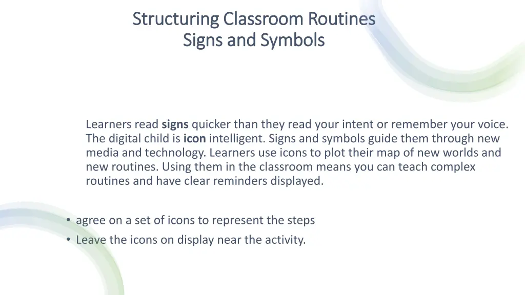 structuring classroom routines structuring