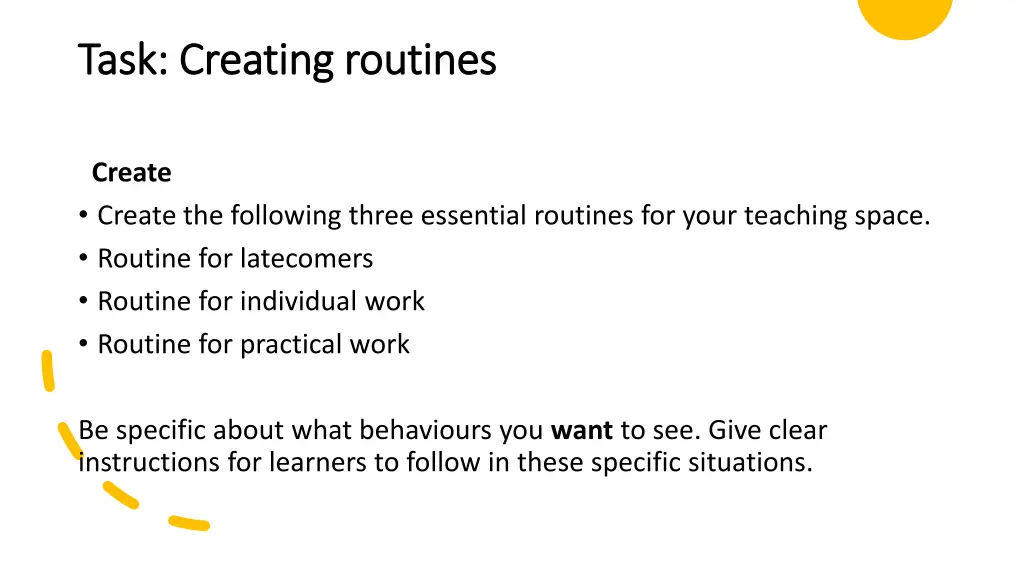 task creating routines task creating routines