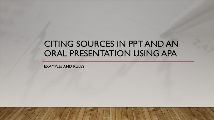 citing sources in ppt and an oral presentation