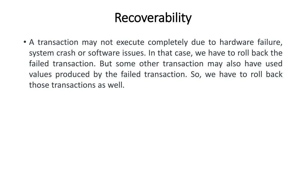 recoverability recoverability
