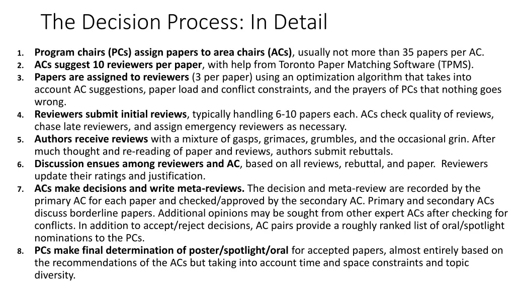 the decision process in detail