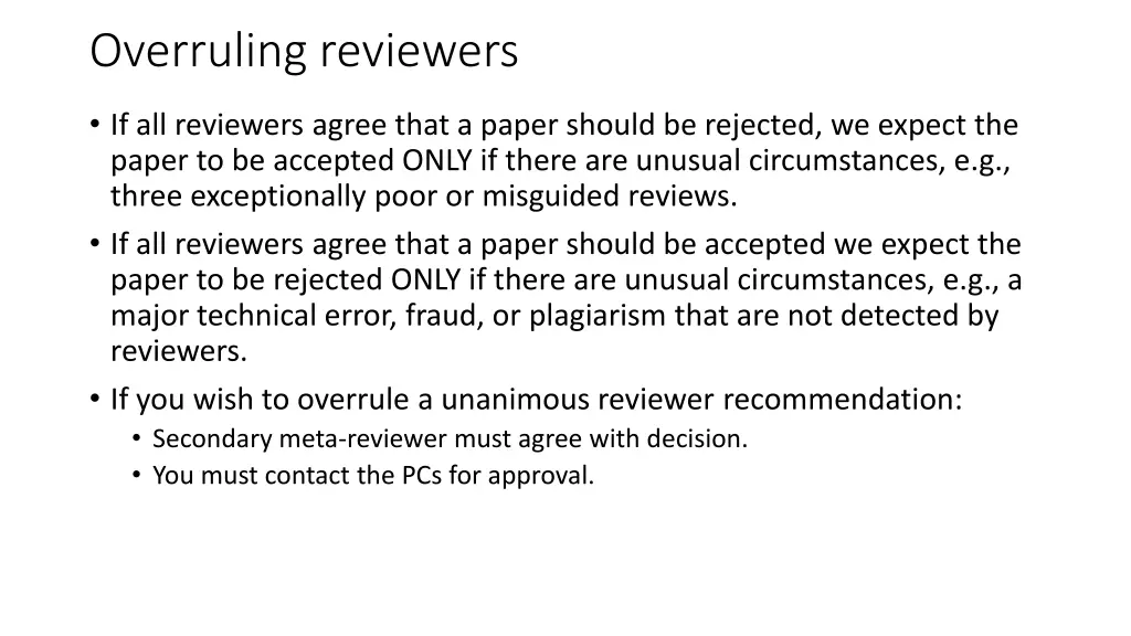 overruling reviewers