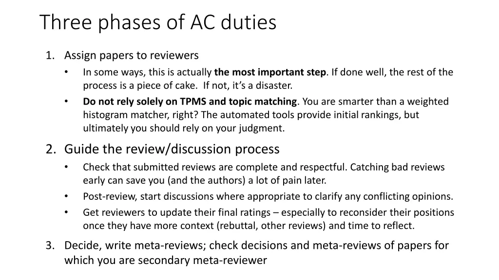 three phases of ac duties