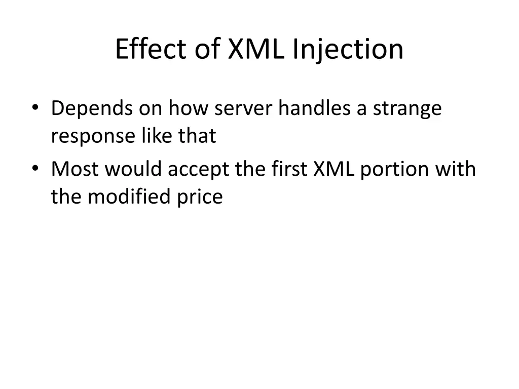 effect of xml injection