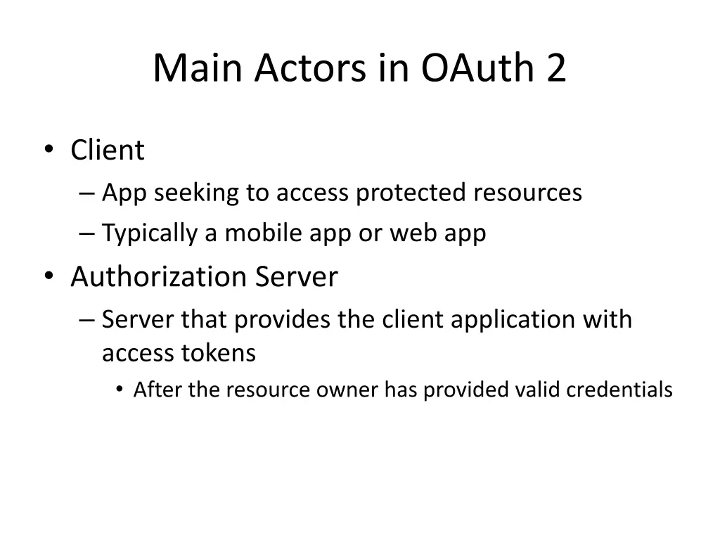 main actors in oauth 2 1