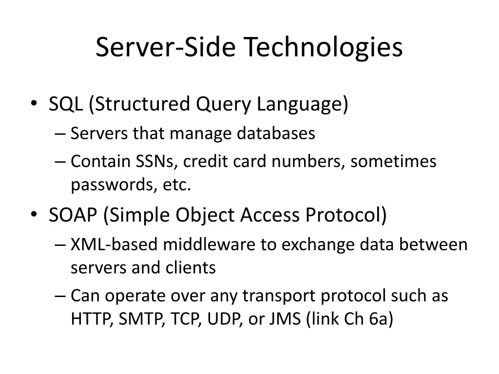 server side technologies