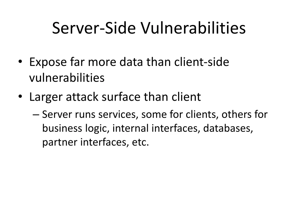 server side vulnerabilities