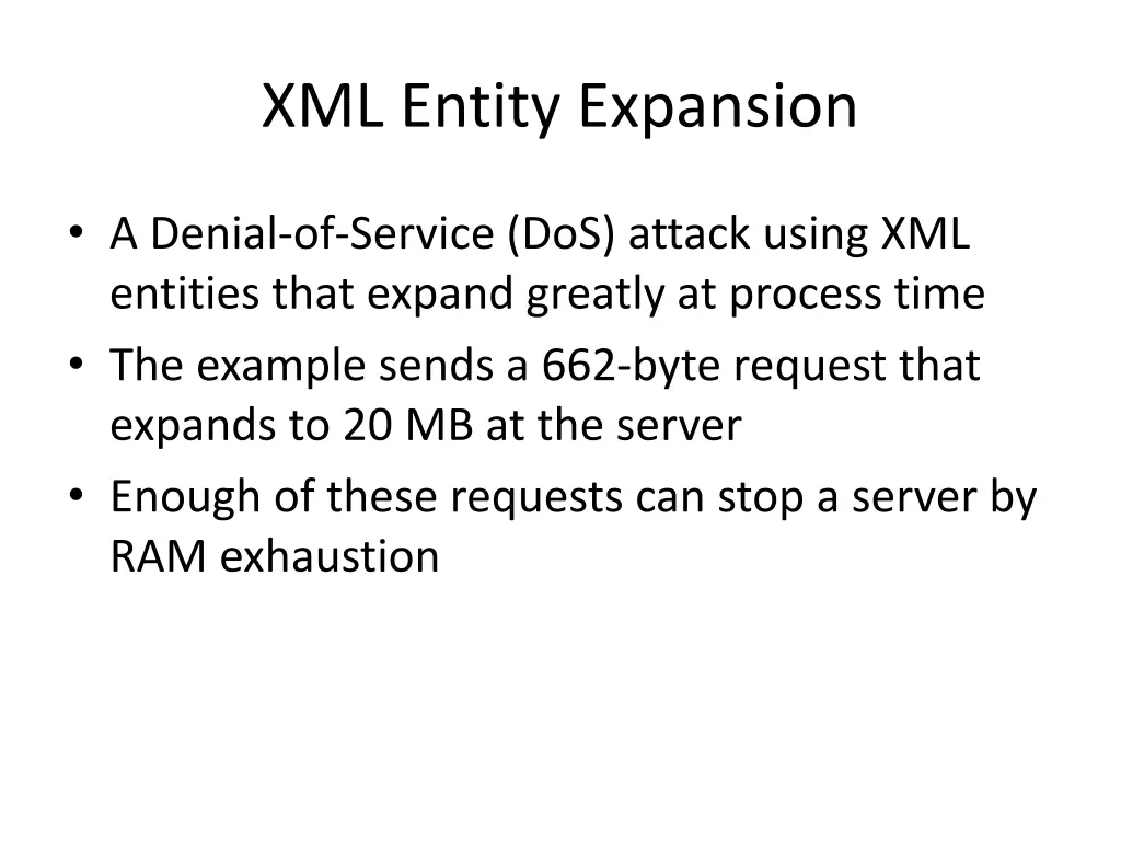 xml entity expansion