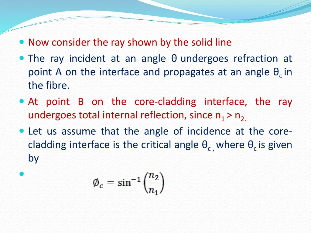 now consider the ray shown by the solid line