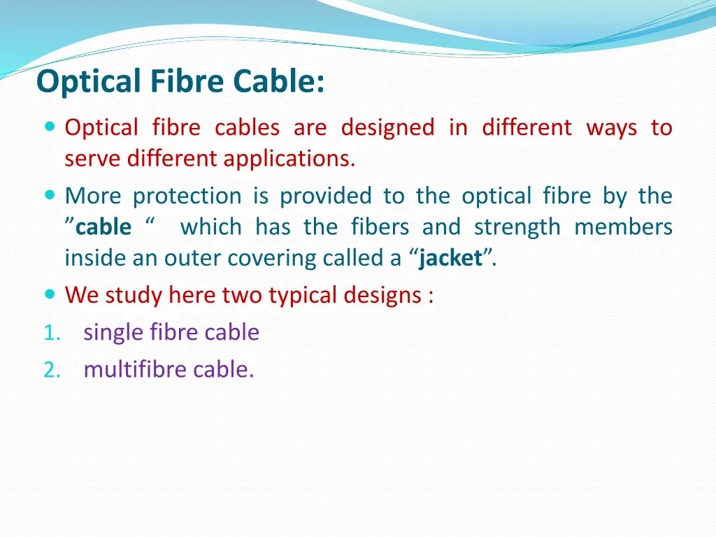 optical fibre cable