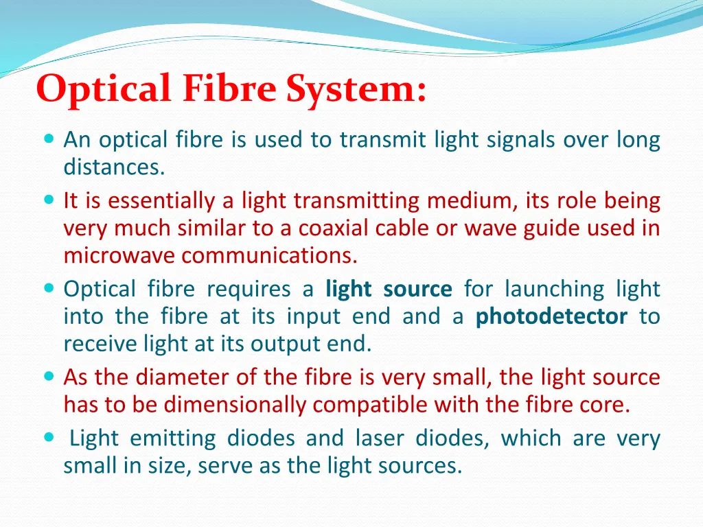 optical fibre system