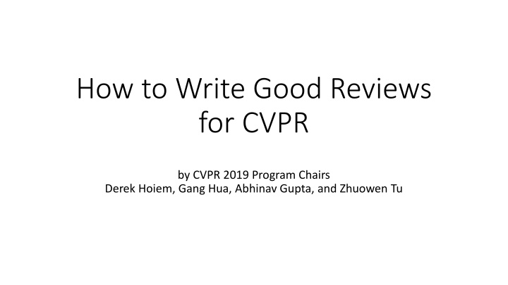 how to write good reviews for cvpr