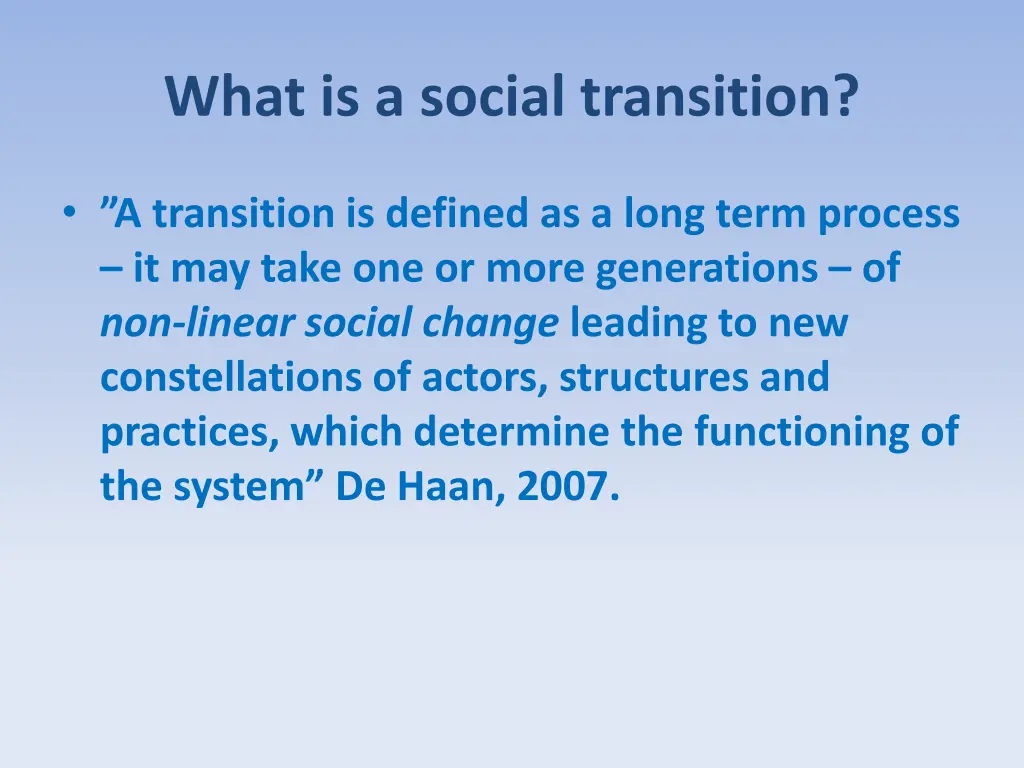 what is a social transition