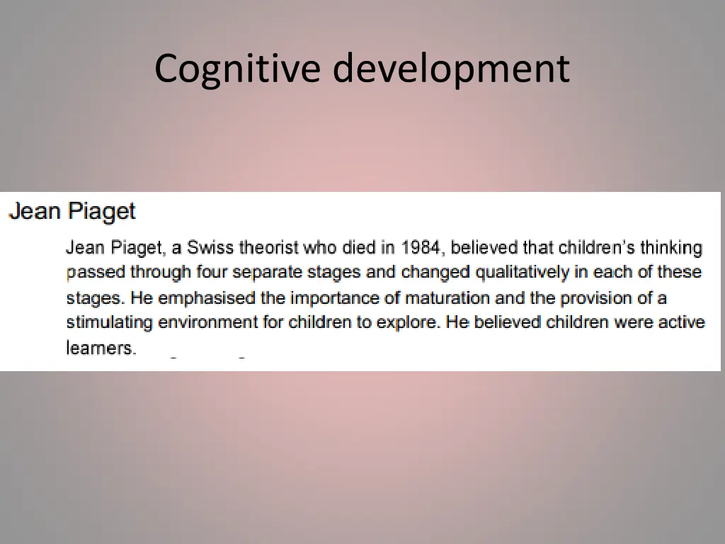 cognitive development