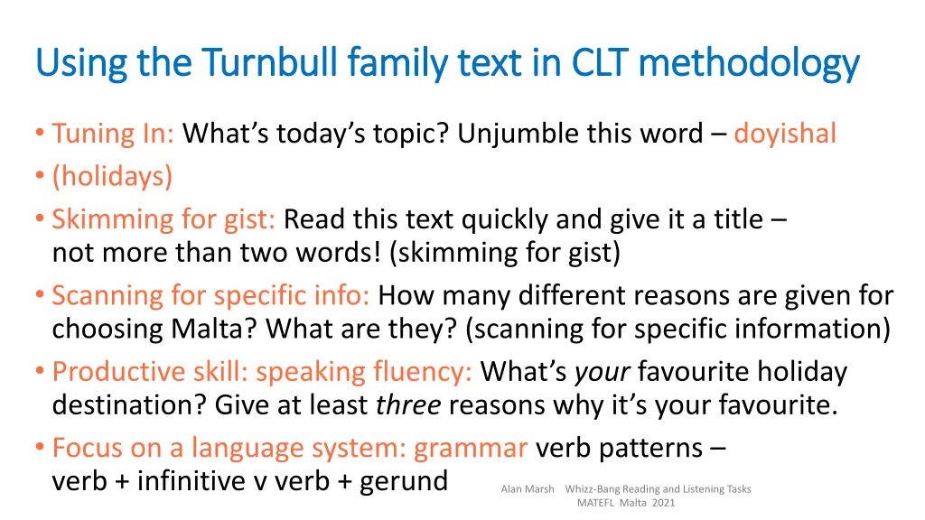 using the turnbull family text in clt methodology 1