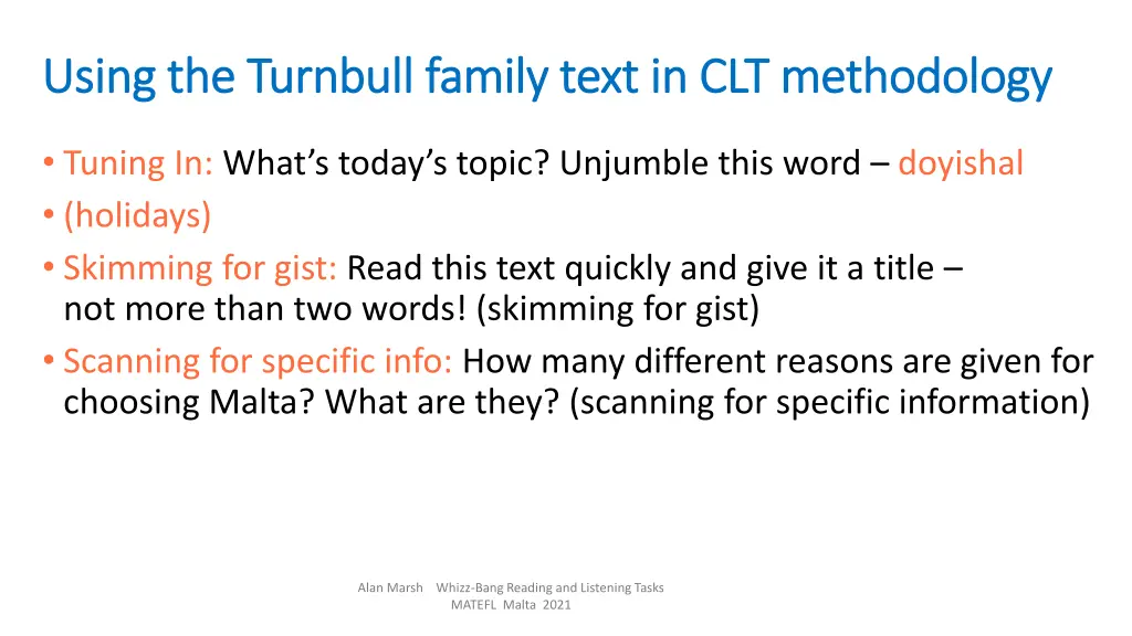 using the turnbull family text in clt methodology