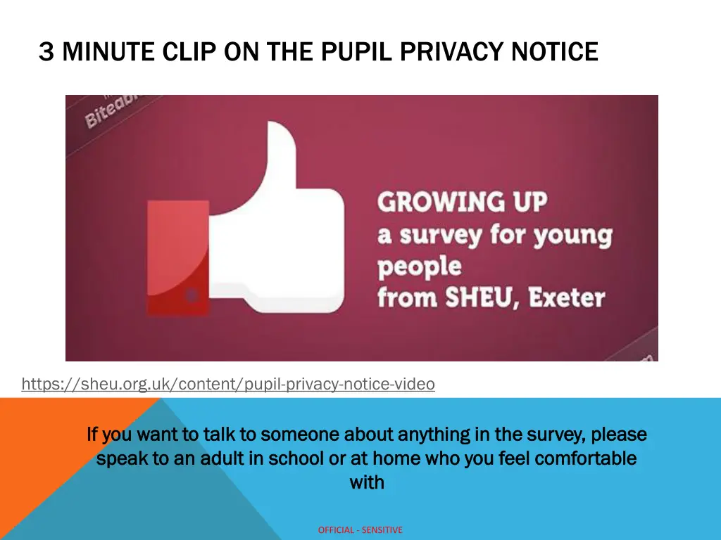 3 minute clip on the pupil privacy notice