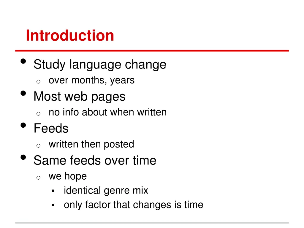 introduction study language change o over months