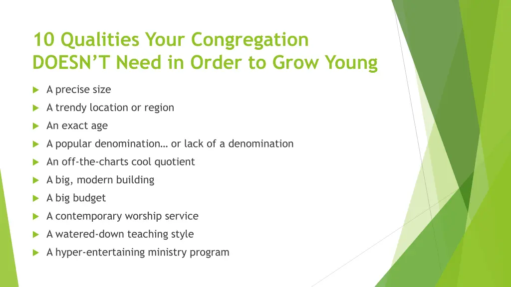 10 qualities your congregation doesn t need