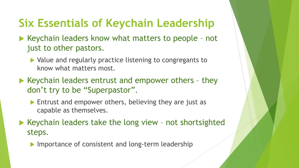 six essentials of keychain leadership 1