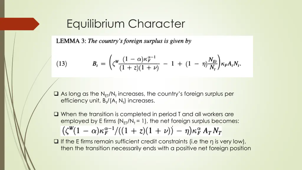 equilibrium character