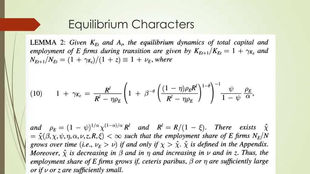 equilibrium characters 1