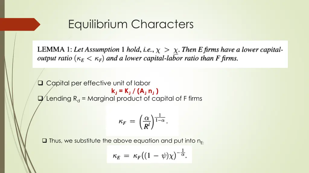 equilibrium characters