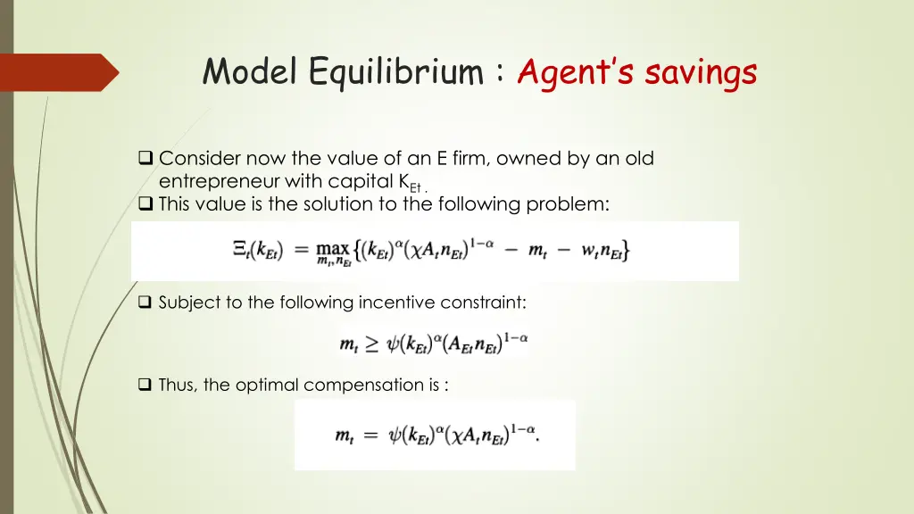 model equilibrium agent s savings 3